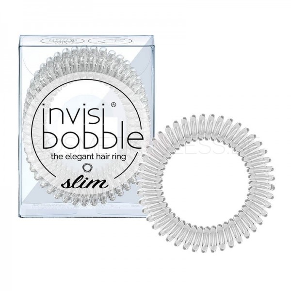 Invisibobble -SLIM Crystal Clear- מארז 3 גומיות שקופות -0